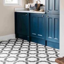 View of Parquet Charcoal luxury vinyl tile by Harvey Maria