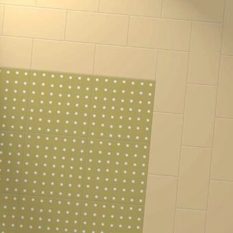 View of Little Bricks Harvest Gold luxury vinyl tile by Harvey Maria