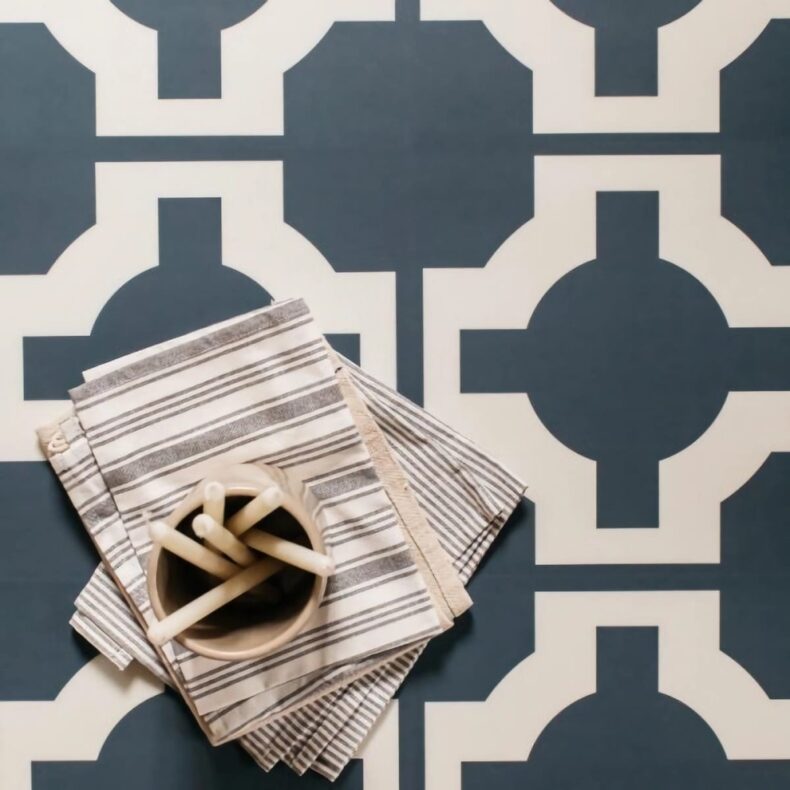 View of Parquet College Blue luxury vinyl tile by Harvey Maria