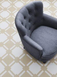 View of Check Camomile luxury vinyl tile by Harvey Maria