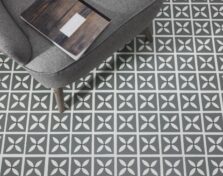 View of Lattice Tarn luxury vinyl tile by Harvey Maria