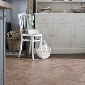 View of Spring Oak - Parquet luxury vinyl tile by Harvey Maria