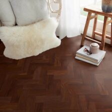 View of Burgundy Oak - Parquet luxury vinyl tile by Harvey Maria