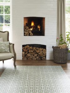 View of Lattice Pear Tree Green luxury vinyl tile by Harvey Maria