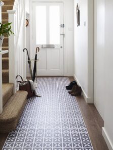 View of Lattice Hellebore luxury vinyl tile by Harvey Maria