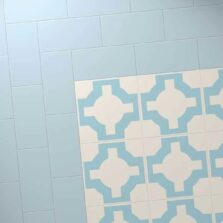 View of Parquet Sky Blue luxury vinyl tile by Harvey Maria