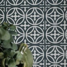 View of Walbrook Pastel Black luxury vinyl tile by Harvey Maria