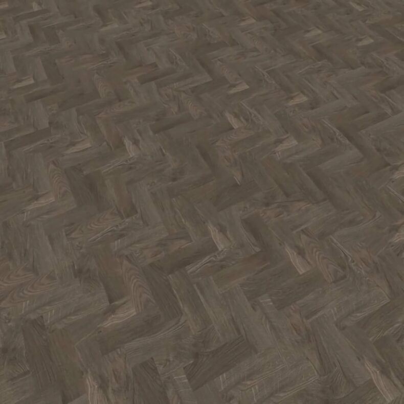 View of Smoked Oak - Parquet luxury vinyl tile by Harvey Maria