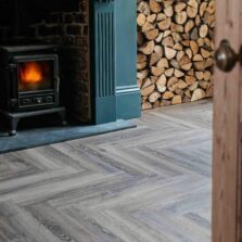 View of Torn Bracken - Herringbone luxury vinyl tile by Harvey Maria