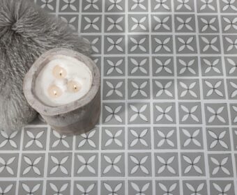 View of Lattice Mist luxury vinyl tile by Harvey Maria