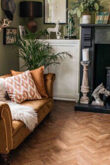 View of English Oak - Parquet luxury vinyl tile by Harvey Maria