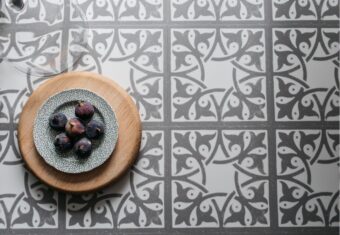 View of Northmore Soapstone luxury vinyl tile by Harvey Maria