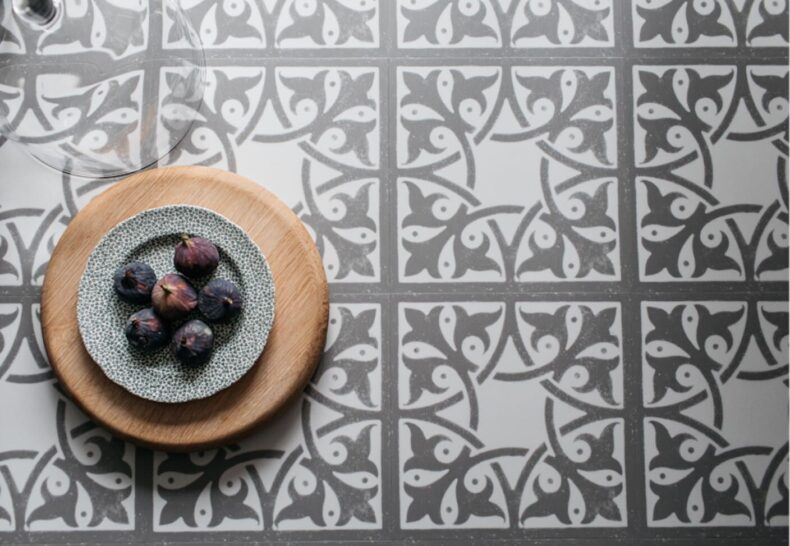 View of Northmore Soapstone luxury vinyl tile by Harvey Maria