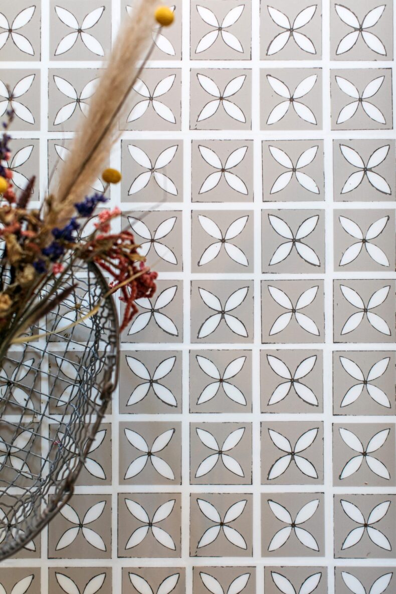 View of Lattice Seedpod luxury vinyl tile by Harvey Maria