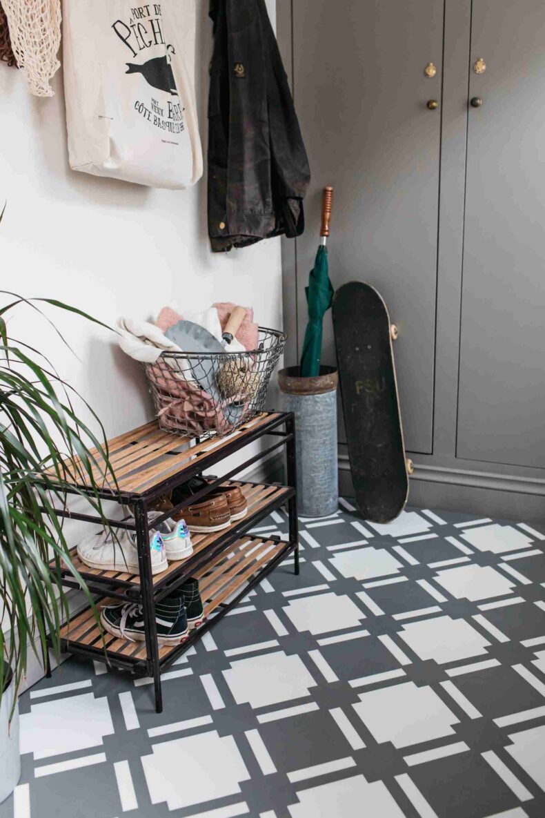 View of Check Shadow luxury vinyl tile by Harvey Maria