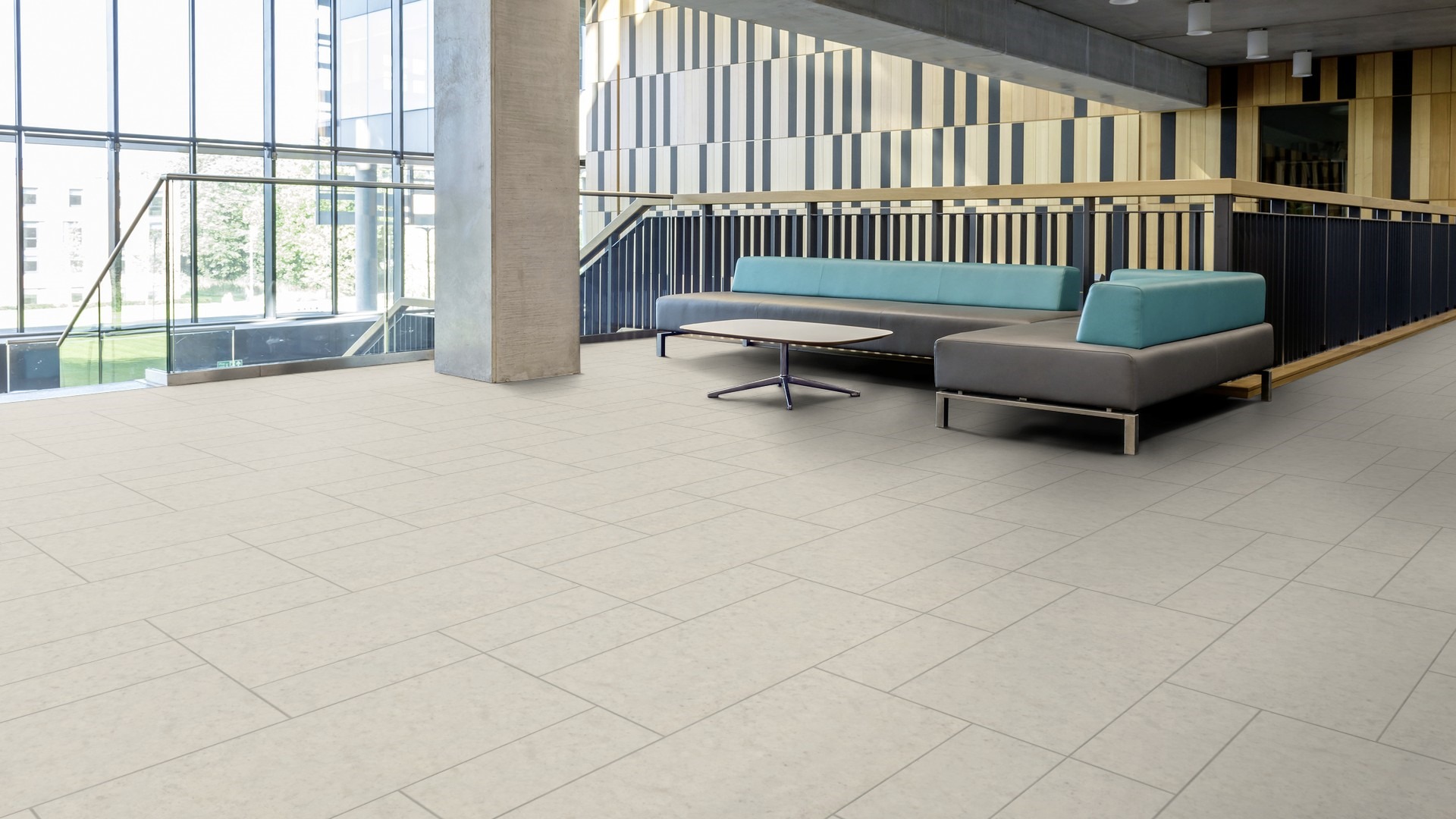 The Frame Large design of Wilmcote Limestone luxury vinyl tile by Amtico