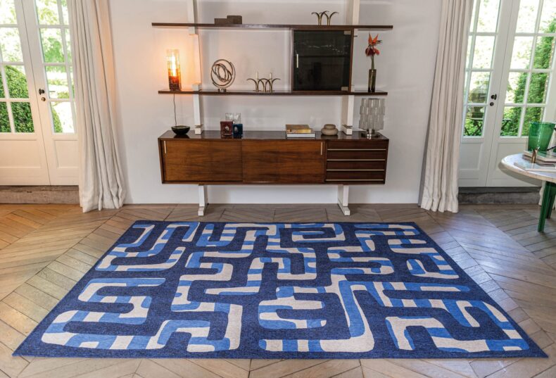 Craft Collection Kuba Ultramarine 9336 rug by Louis De Poortere