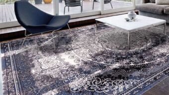 Currus Black rug by Agnella