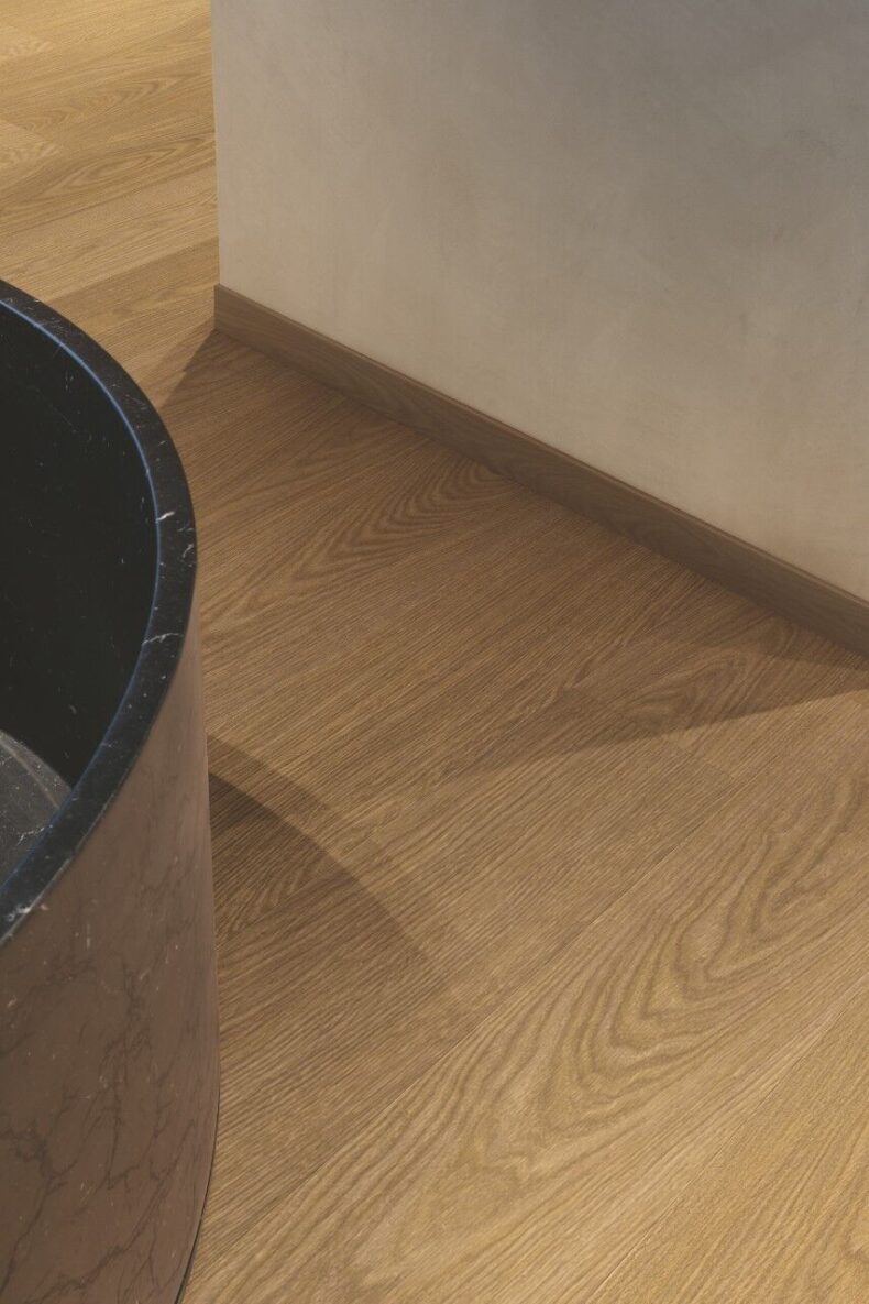 View of Cocoa Oak AVSPT40279 luxury vinyl tile by Quick-Step Livyn