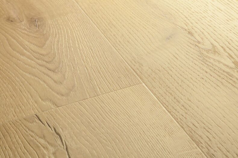 View of Brushed Oak Beige AVMPU40319 luxury vinyl tile by Quick-Step Livyn