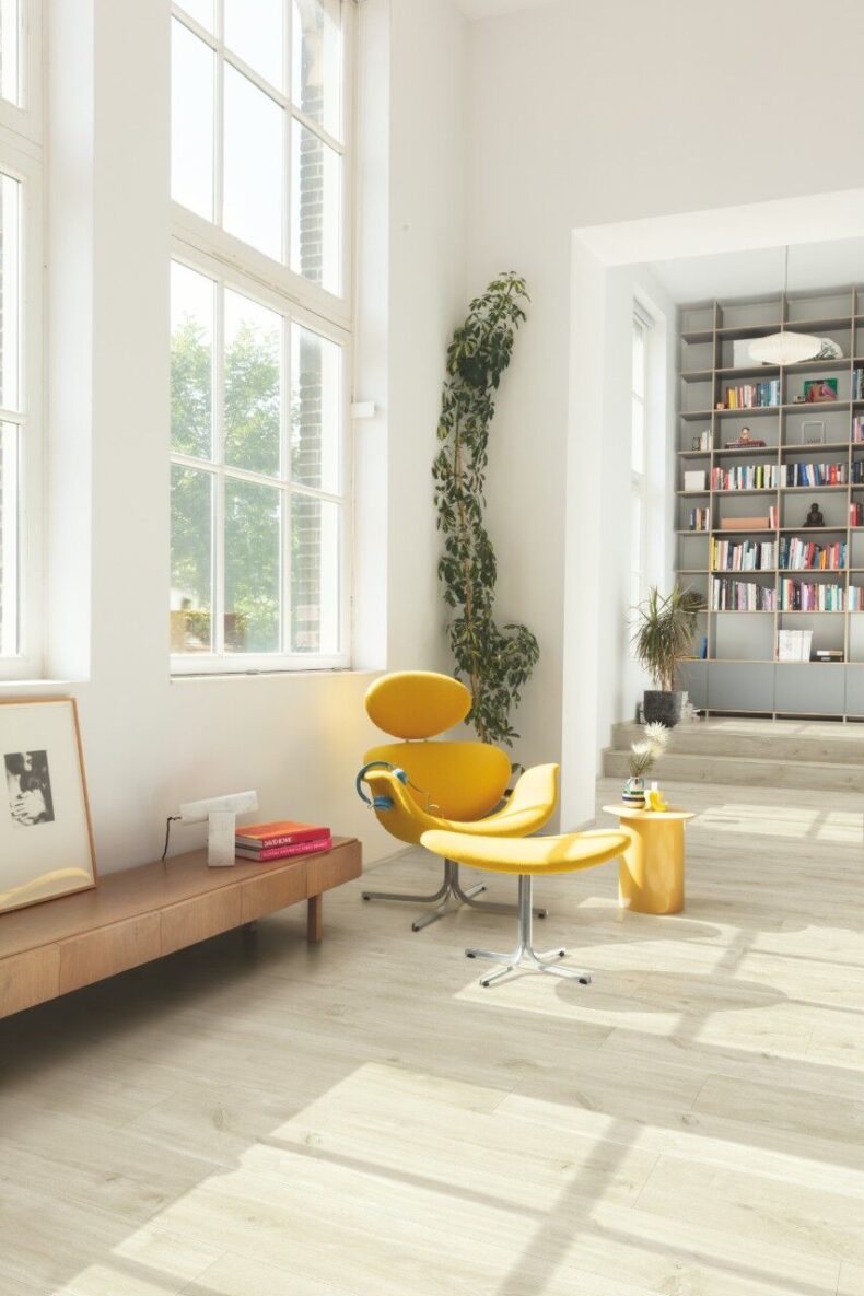 View of Canyon Oak Beige AVSPT40038 luxury vinyl tile by Quick-Step Livyn