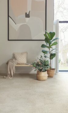 View of Oyster Concrete AVMTU40275 luxury vinyl tile by Quick-Step Livyn