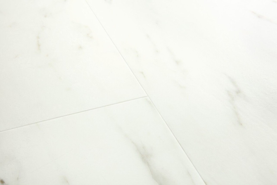 View of Marble Carrara White AVSTT40136 luxury vinyl tile by Quick-Step Livyn