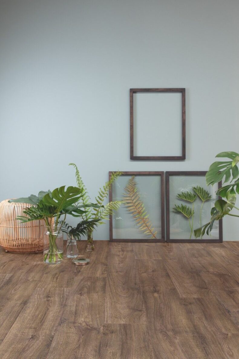 View of Autumn Oak Chocolate AVMPU40199 luxury vinyl tile by Quick-Step Livyn