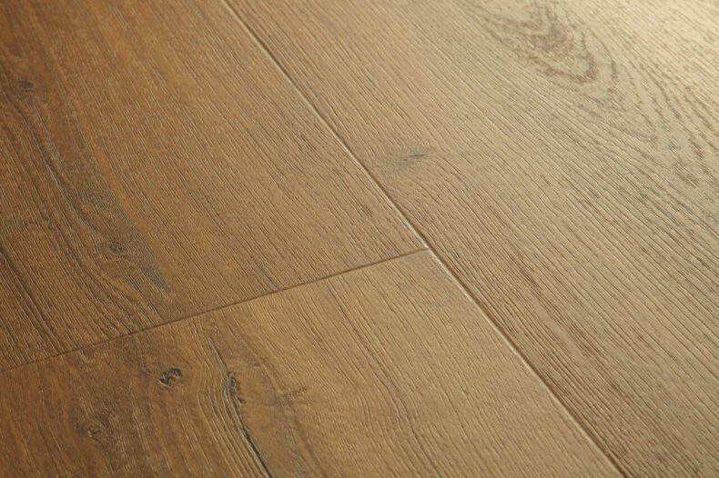 View of Botanic Caramel Oak AVMPU40315 luxury vinyl tile by Quick-Step Livyn