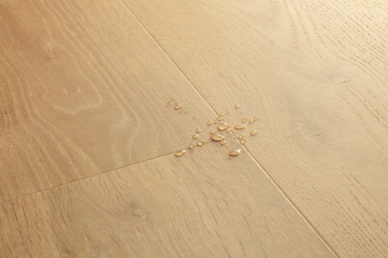 View of Elegant Oak Natural AVMPU40316 luxury vinyl tile by Quick-Step Livyn