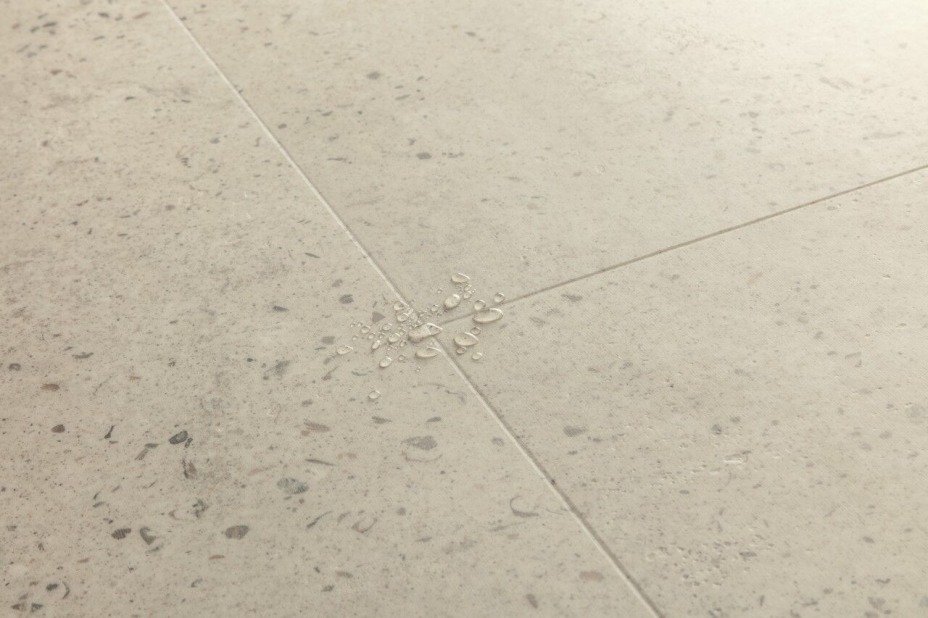 View of Oyster Concrete AVMTU40275 luxury vinyl tile by Quick-Step Livyn