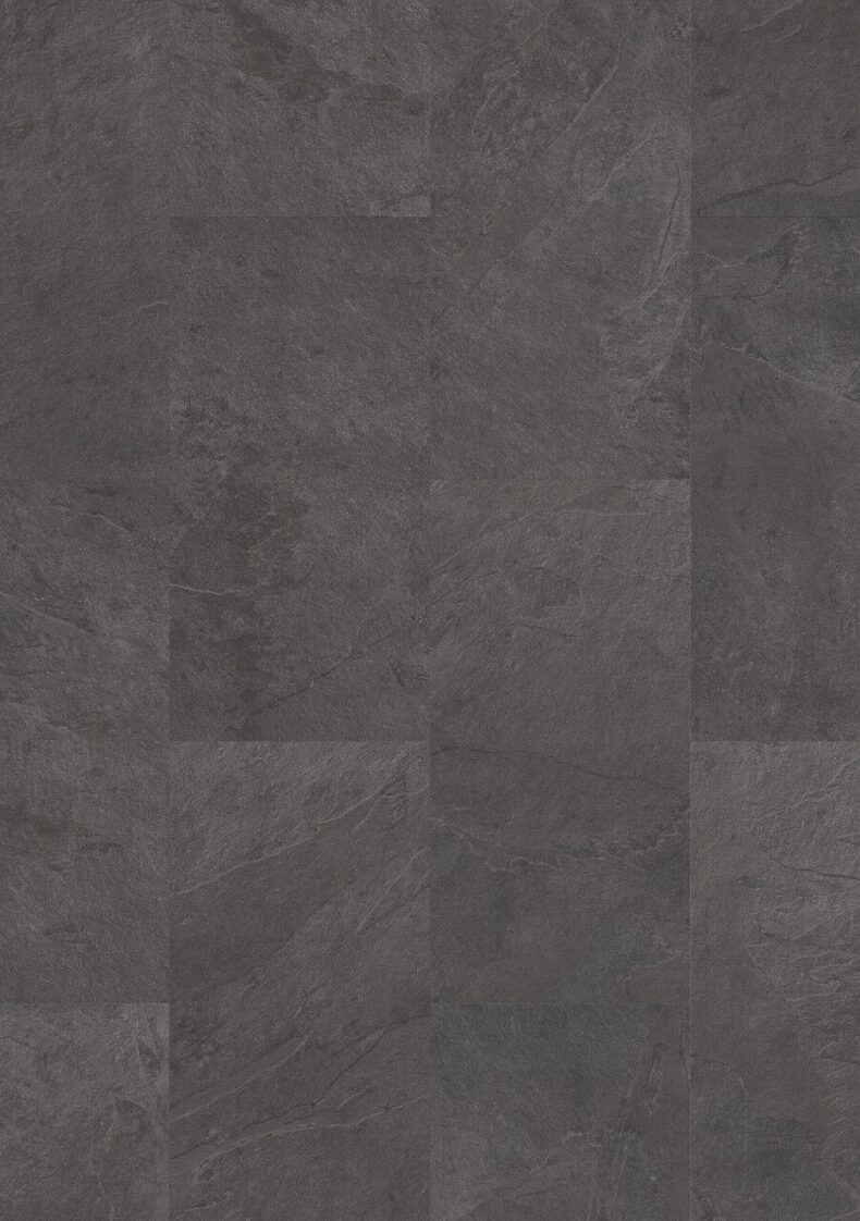 View of Black Slate AVSTU40035 luxury vinyl tile by Quick-Step Livyn