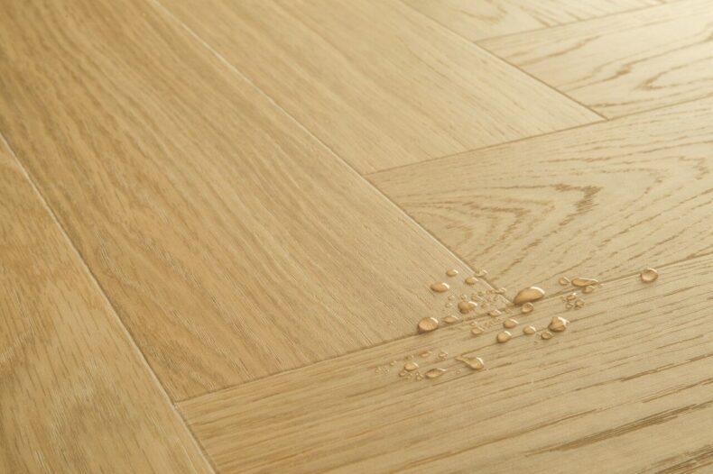 View of Pure Oak Honey AVHBU40360 luxury vinyl tile by Quick-Step Livyn