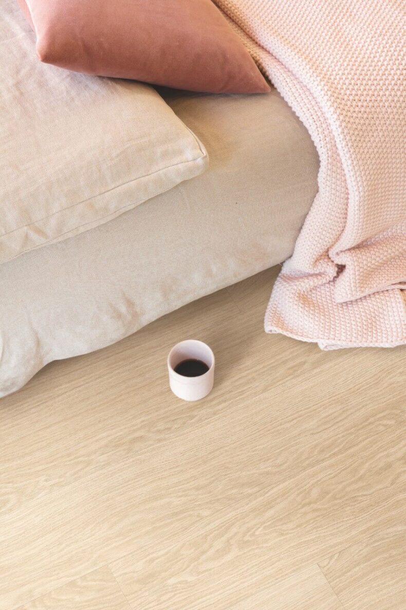 View of Pure Oak Blush AVMPU40097 luxury vinyl tile by Quick-Step Livyn