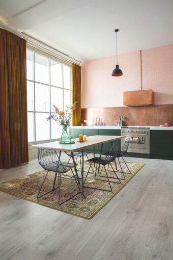 View of Cotton Oak Cold Grey AVMPU40201 luxury vinyl tile by Quick-Step Livyn