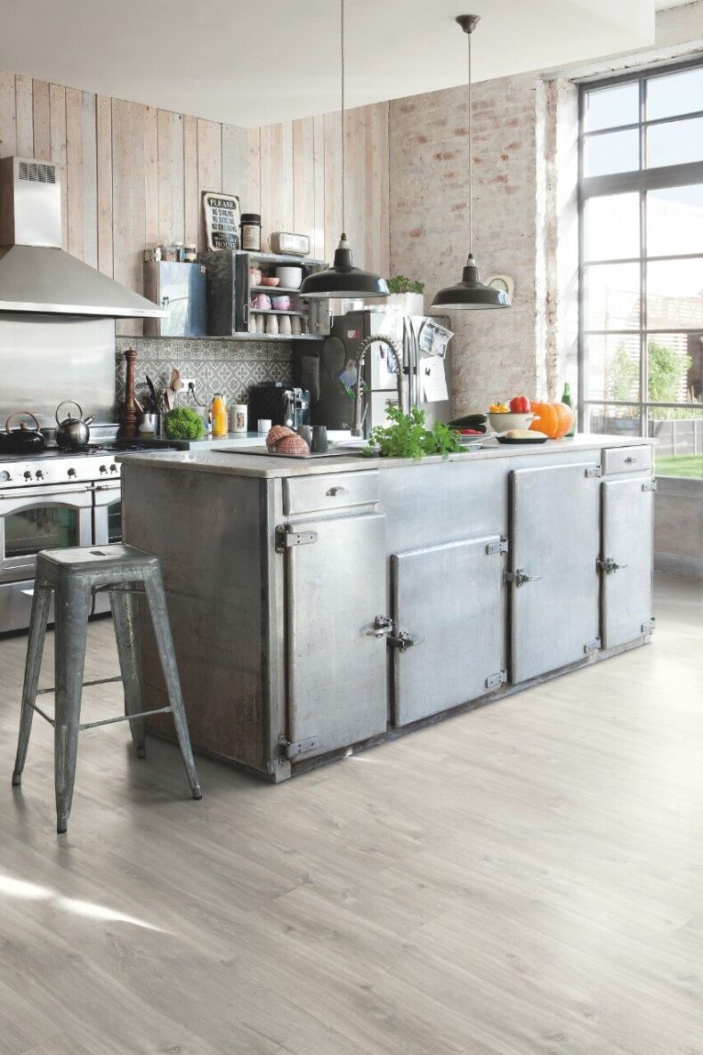 View of Canyon Oak Grey AVSPT40030 luxury vinyl tile by Quick-Step Livyn
