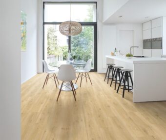 View of Drift Oak Beige AVSPT40018 luxury vinyl tile by Quick-Step Livyn