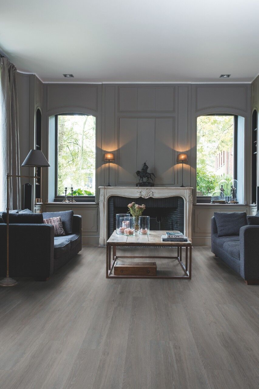 View of Silk Oak Dark Grey AVSPT40060 luxury vinyl tile by Quick-Step Livyn