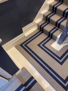 Transat PNT French Blue stair runner by Hartley