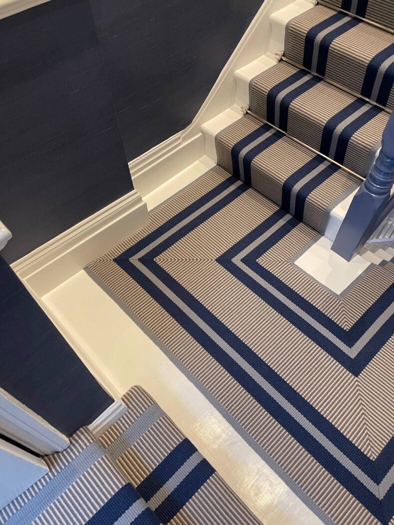 Transat PNT French Blue stair runner by Hartley