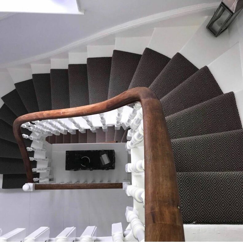 Diamond Black stair runner by Hartley