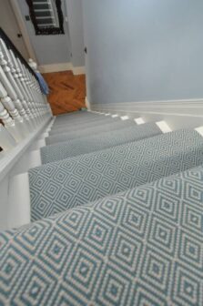 Diamond Blue stair runner by Hartley