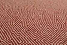 Jacquard Labyrinth Red stair runner by Hartley