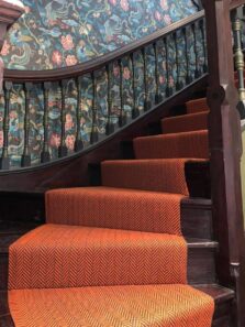 Herringbone Bright Orange stair runner by Hartley