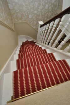 Zip Red stair runner by Hartley