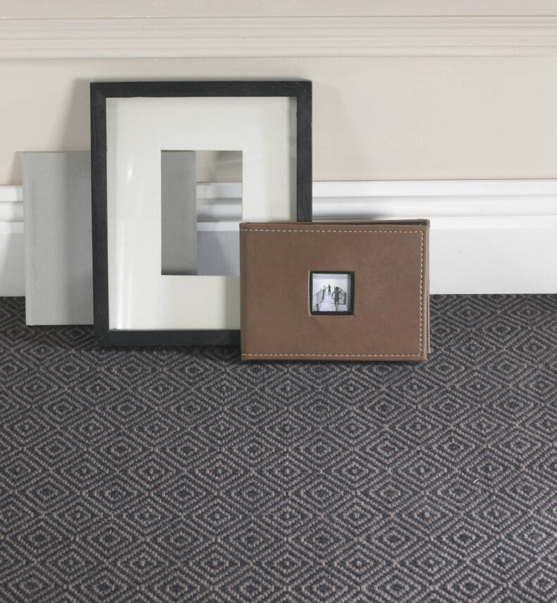 Diamond Black stair runner by Hartley