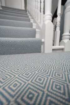 Diamond Blue stair runner by Hartley