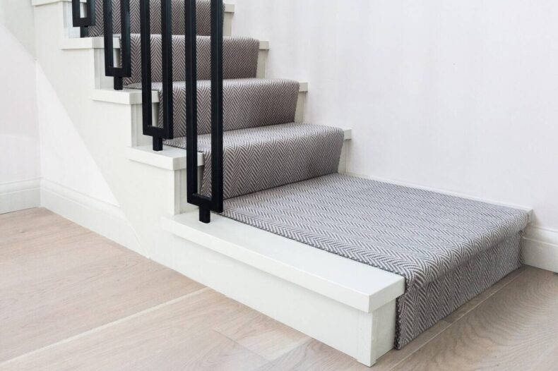 Herringbone Grey stair runner by Hartley
