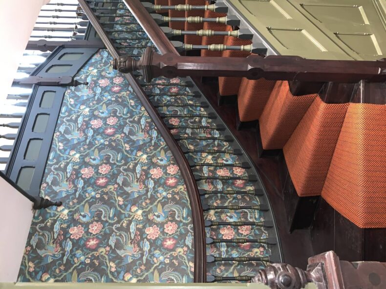 Herringbone Bright Orange stair runner by Hartley