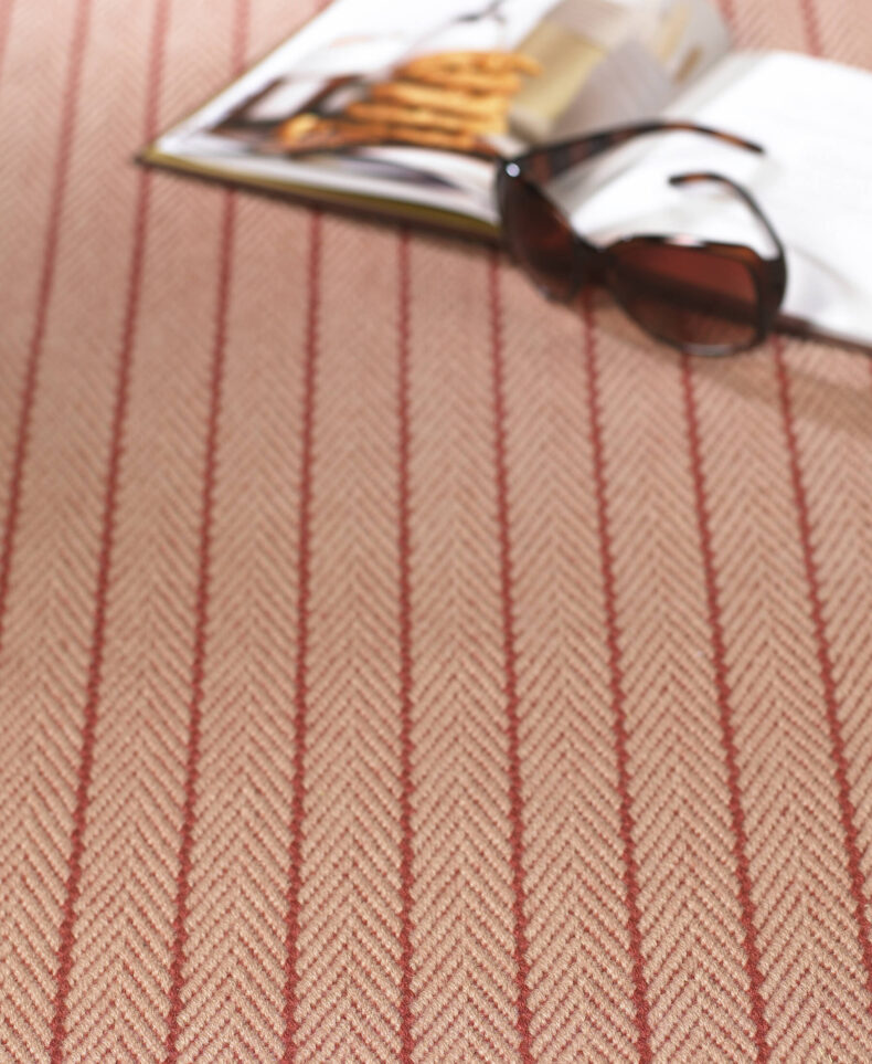 Stripe Claire Rust stair runner by Hartley